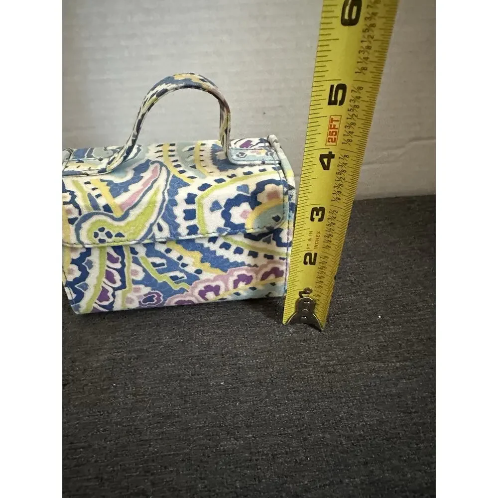 Vera Bradley Mini Travel Jewelry Case Hard Sided Paisley Floral Handle